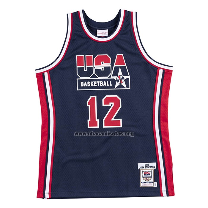 Camiseta USA 1992 John Stockton NO 12 Negro